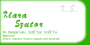 klara szutor business card